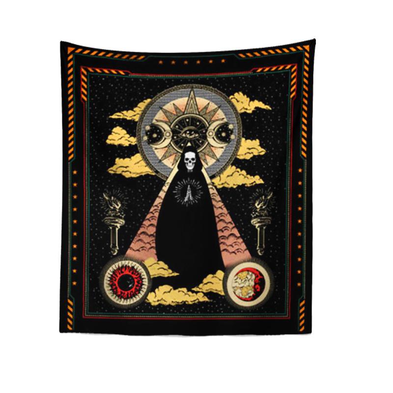 Bedroom Living Room Tapestry Horror Skull Tapestry Halloween Black and White Ghost Tapestry Tapestry Home Decor