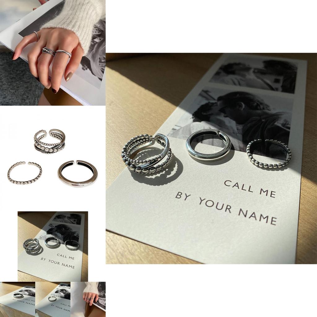 925 Sterling Silver Ring For Women Vintage Geometric Design Adjustable Fashionable Jewelry