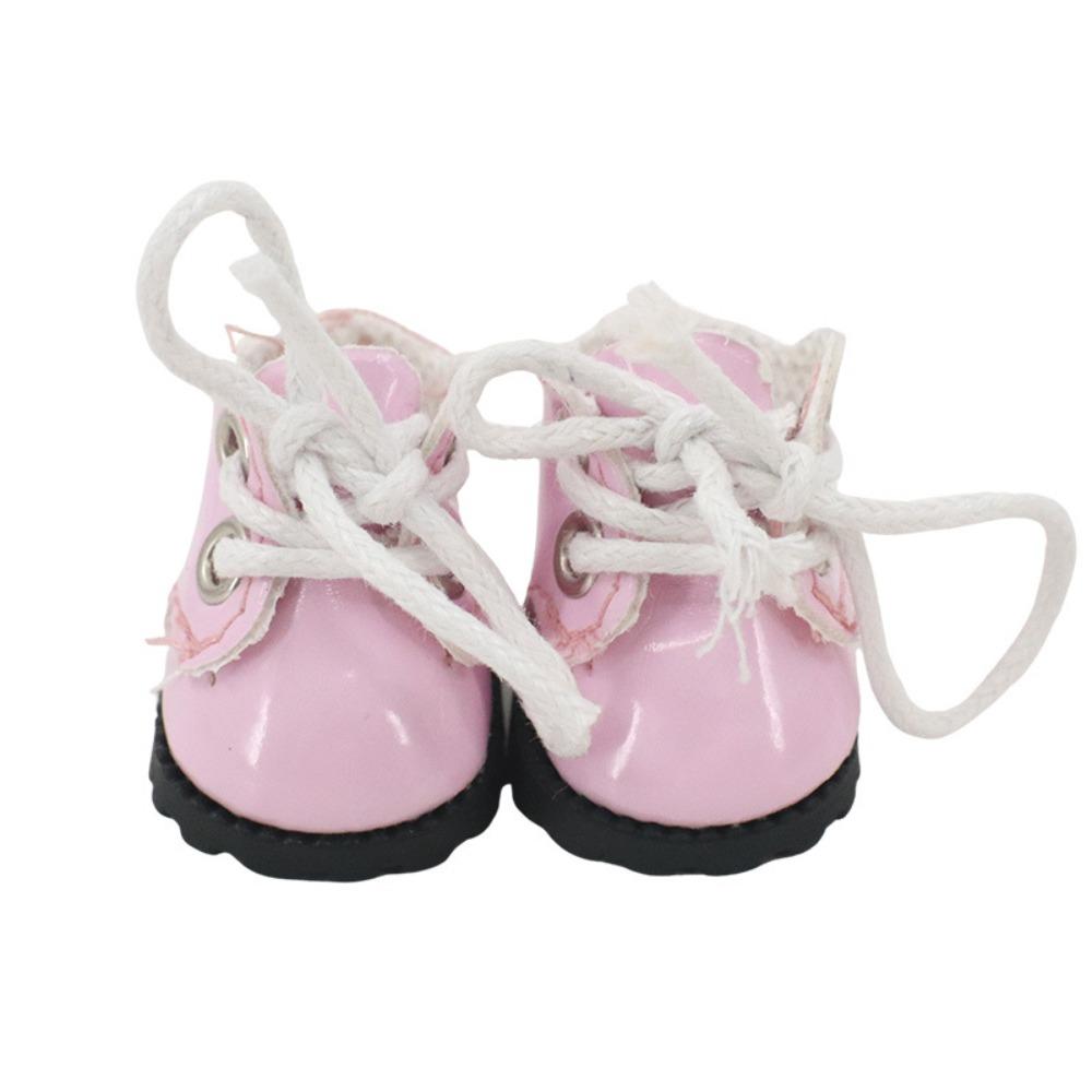 New 3.4CM Size Doll Leather Shoes Cute Design Leather Material Doll Clothes 17cm Size Miniature Shoes For Doll Shoes Doll Toys
