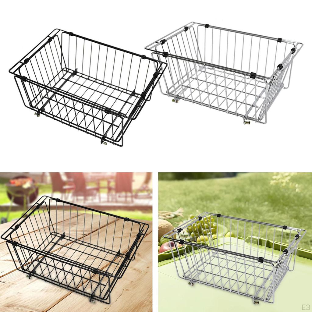 Camping Storage Basket Easy Carrying Pantry Organization Food Multiuse Picking