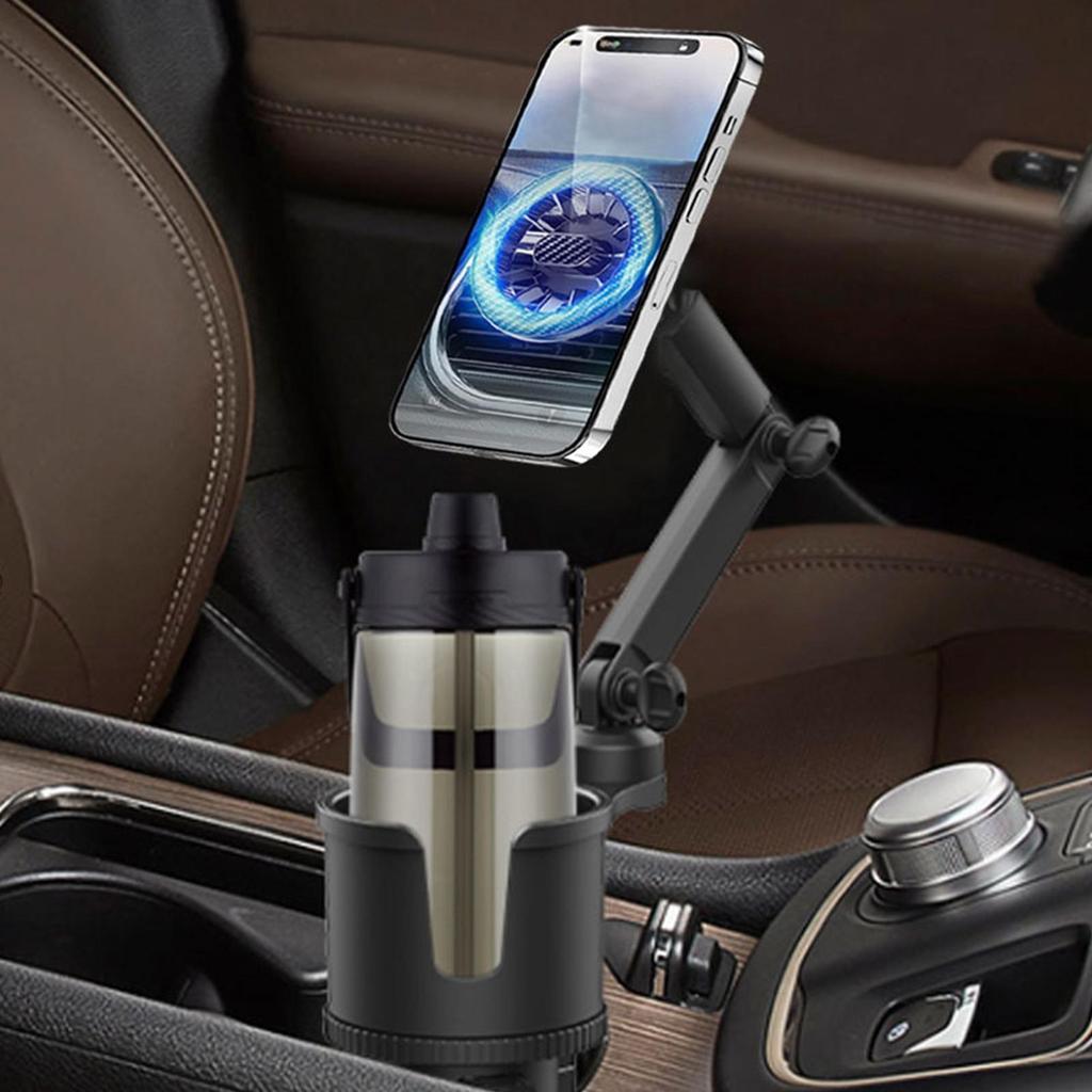 360 Degree Rotation Magnetic Cell Phone Stand Car Cup Holder Expander with Phone Mount Drink Cup Holder Adapter Phone Stand