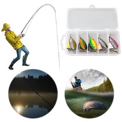 5pcs Spinner Bait 10g Bass Trout Salmon Hard Metal Spinner Baits Kit Lifelike Crankbaits Set for Saltwater Freshwater Fishing