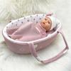 30cm Simulation Baby Doll Realistic Rebirth Doll with Nipple/Blanket/Bassinet/Pillow for Baby Kid Appease Accompany