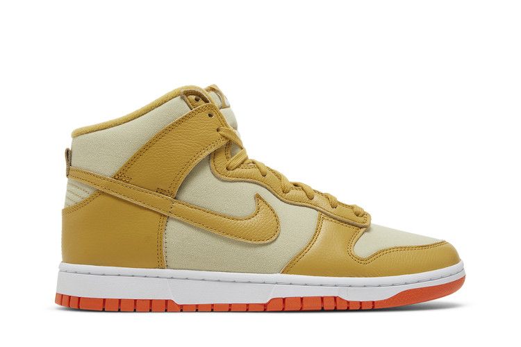 Nike Dunk High Wheat Gold Safety Orange