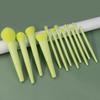 12-Piece Green/Skin Tone Makeup Brush Set for Professional Face Makeup