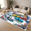 Car Racing Theme Soft Crystal Velvet Rug Custom Name & Text Print Non Slip Floor Rug for Bedroom Living Room