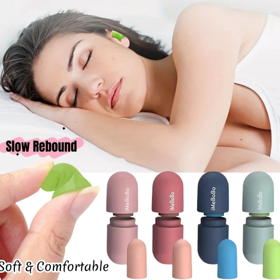 1/2Pairs Sponge Earplugs for Deep Sleep Reusable Noise Reduction Ear Plug for Travel Study Dorms Nap Comfortable Rebound Earplug