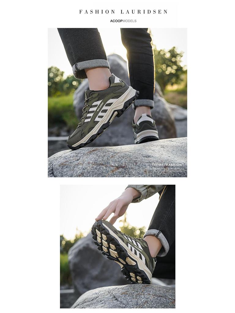 2026 Men's Breathable Mesh Low-Top Non-Slip Hiking Shoes - Large Size & Lightweight