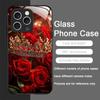 Luxus Kronen Schmuck Blumenmuster Gehärtetes Glas Handyhülle für IPhone 17 16 Pro Max 15 14 13 12 Mini 11 X XS 7 8 14Plus Hülle