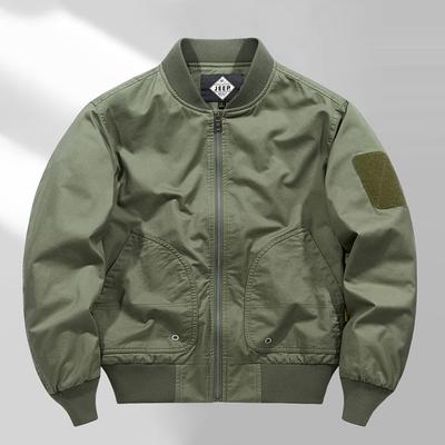 Baumwoll-Bomberjacke für Herren im Frühling und Herbst, lockere, große Größe, Baseballjacke für Herren