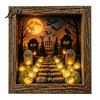 Decorative Seasonal Lights Halloween Lighted Frame Ornaments Light Up Shadow Box Warm Atmosphere LED for Home Living Room Bedroom Decor Ornaments