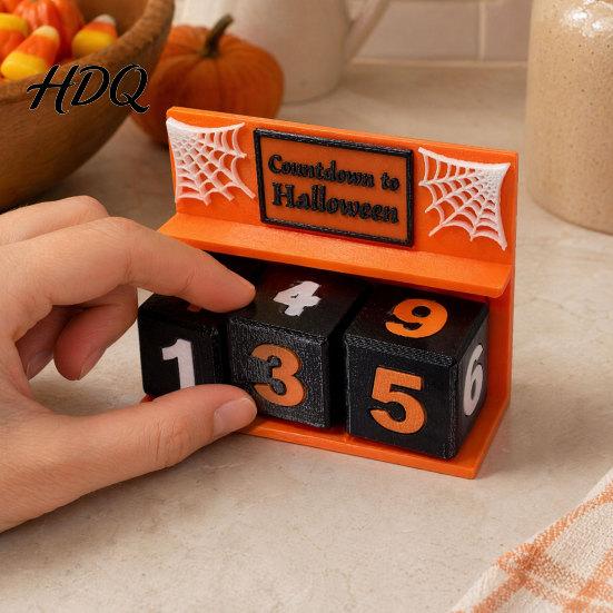 Halloween Umhang Dekor Countdown Kalender Block 3D Gedruckter Adventskalender Gruselig Täglich