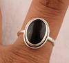 Solid 925 Sterling Silver Ring Black Onyx Gemstone Ring Handmade Ring Bohemian Ring Gift For Her