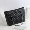 Casual Diamond Chain Large Bag Small Fragrant Style New Tote Bag Leather Fashion Versatile High Sense Portable Shoulder Bag