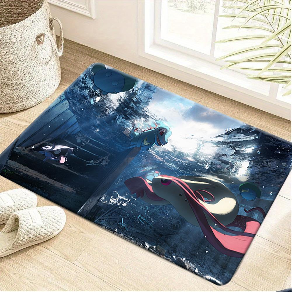 Pokemon Lucario vs Zoroark Black and White Print Non-Slip Floor Mat Doormat 40x60cm