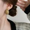 Exquisite Coffee Color Resin Semicircle Earrings for Women Temperament French Hollow Round Bead Earrings Autumn Casual Jewelry