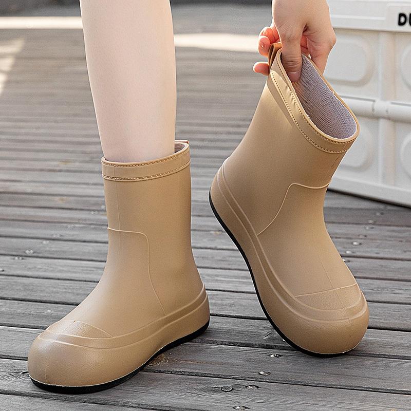 Women's Fashionable Anti Slip Midsole Rain Shoes Rain Boots Waterproof Shoes Rubber Shoes