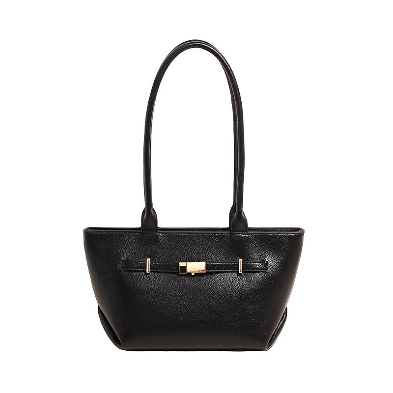 

Hand-held vegetable basket bag New women s retro underarm women s tote bag Commuter fashion shoulder bag чёрный