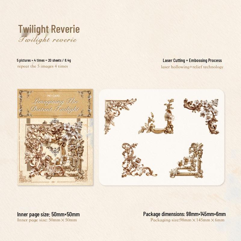 Embossed Retro Corner Border Stickers for European Journal DIY Collage