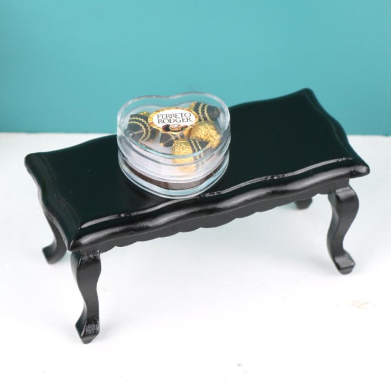1Pcs 1:12 Dollhouse Mini Wave Tea Table Ornament Miniature Furniture Table Coffee Table Livingroom Leisure Table Model