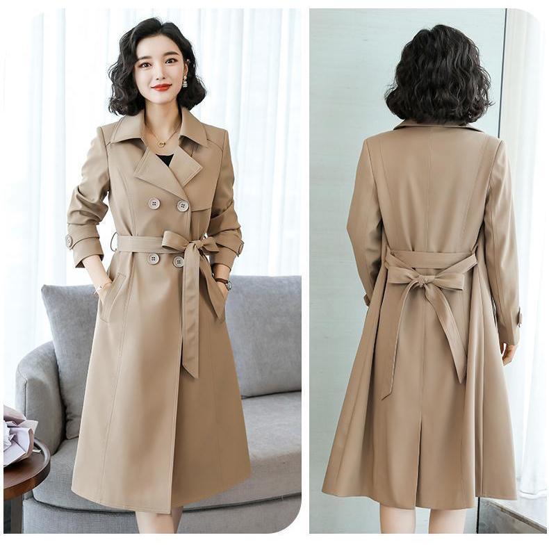 Spring and Autumn Overcoat For Women Slim Fit and Thin Trench Coat Women's Mid-Length Khaki Large Size Fashion Coat