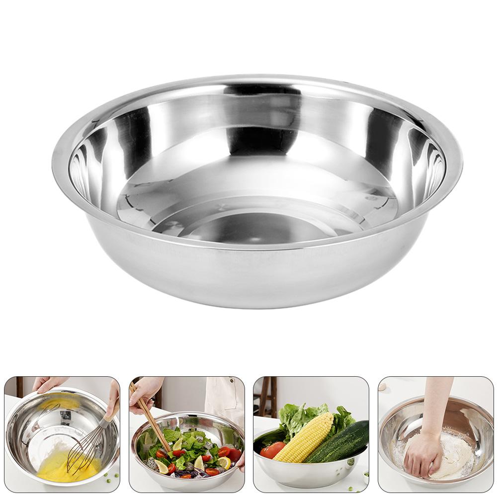 Salad Bowl Stainless Steel Basin Child Gnocchi Pasta Washing Soup Kitchen Tableware