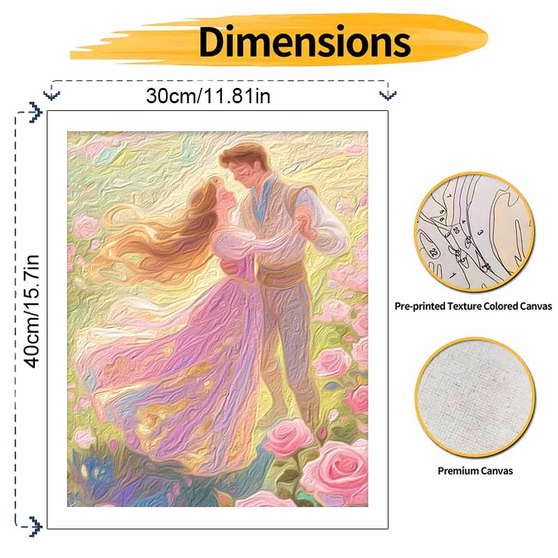 Disney oil painting kit painting art romantic ballroom dance romantic engagement bedroom wall decoration handmade diy gift