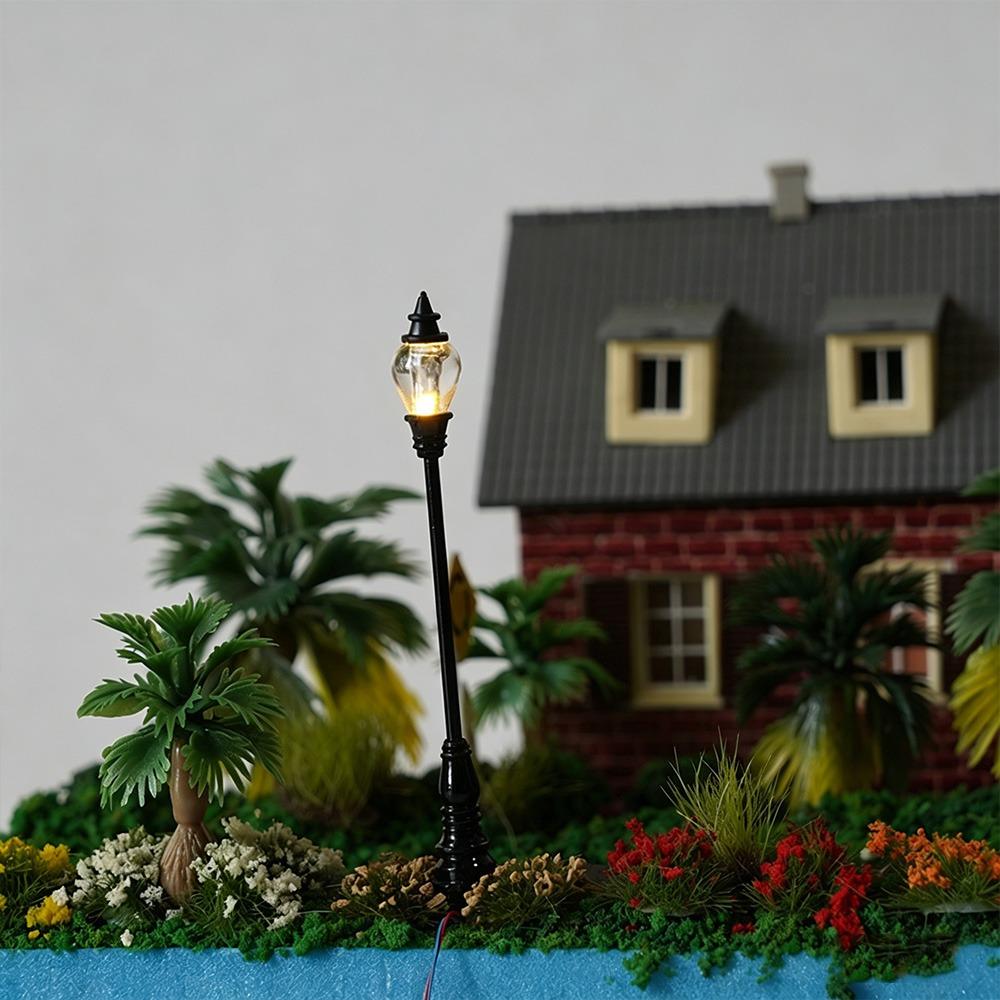 White/Warm Light Sand Table Model Streetlights Plastic Miniature Courtyard Road Lamp Model