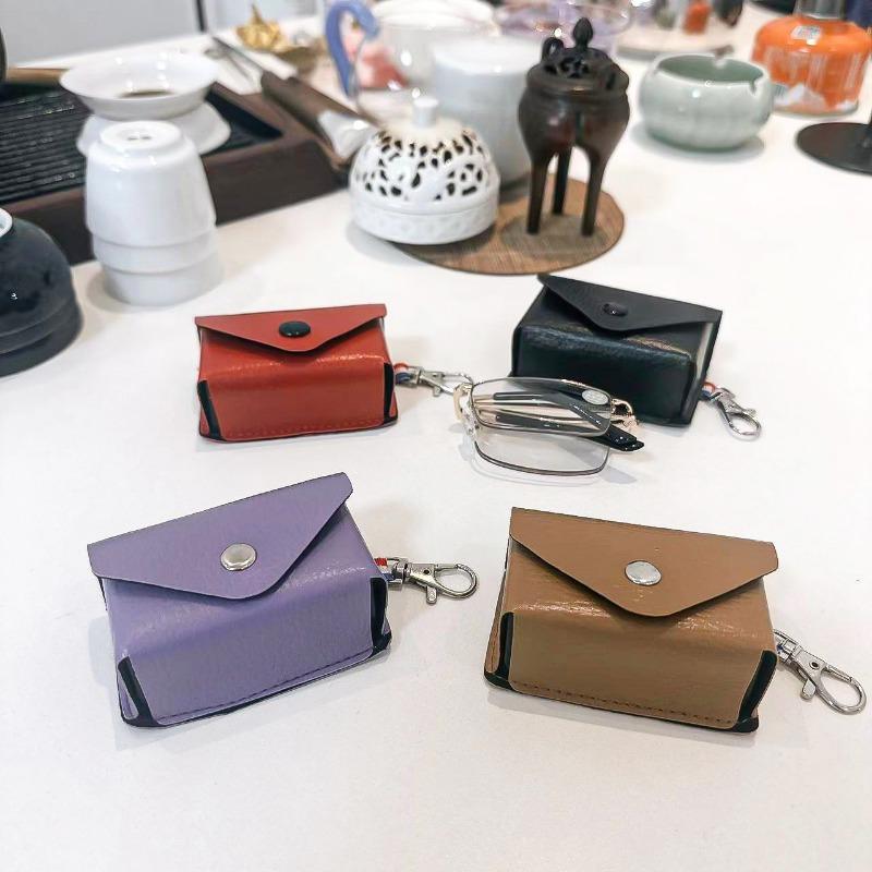 

Портативний Чоловічий Жіночий Унісекс Бокс для Окулярів для Читання Складний Захисний Шкіряний М який Чохол Стилі Кейс для Окулярів для Пресбіопії чорний