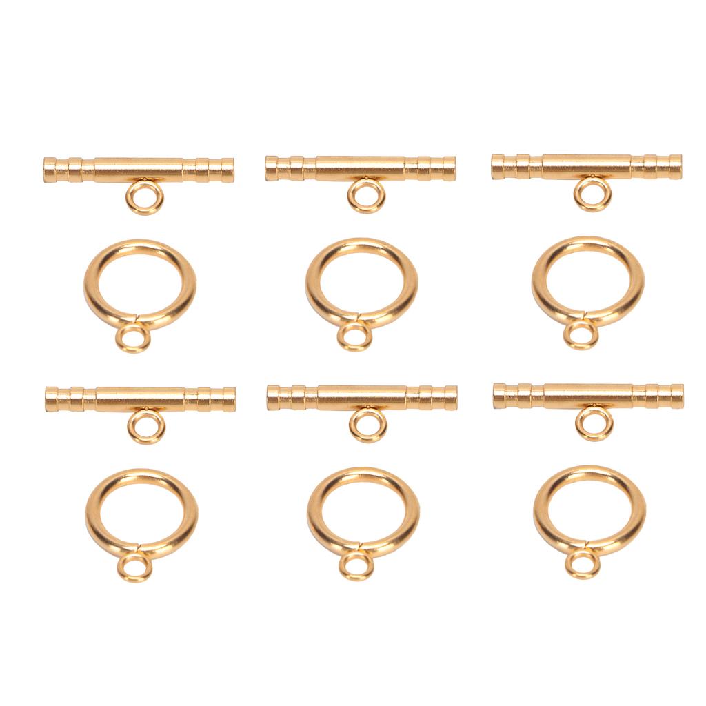 Runde knepplåser i rustfritt stål T-stanglåser for DIY halskjede armbånd smykker gull