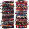 Hot-selling Cotton Men's and Women's Bohemian Hand-woven Bracelets, 12-piece Set, Colorful Surf Bracelets