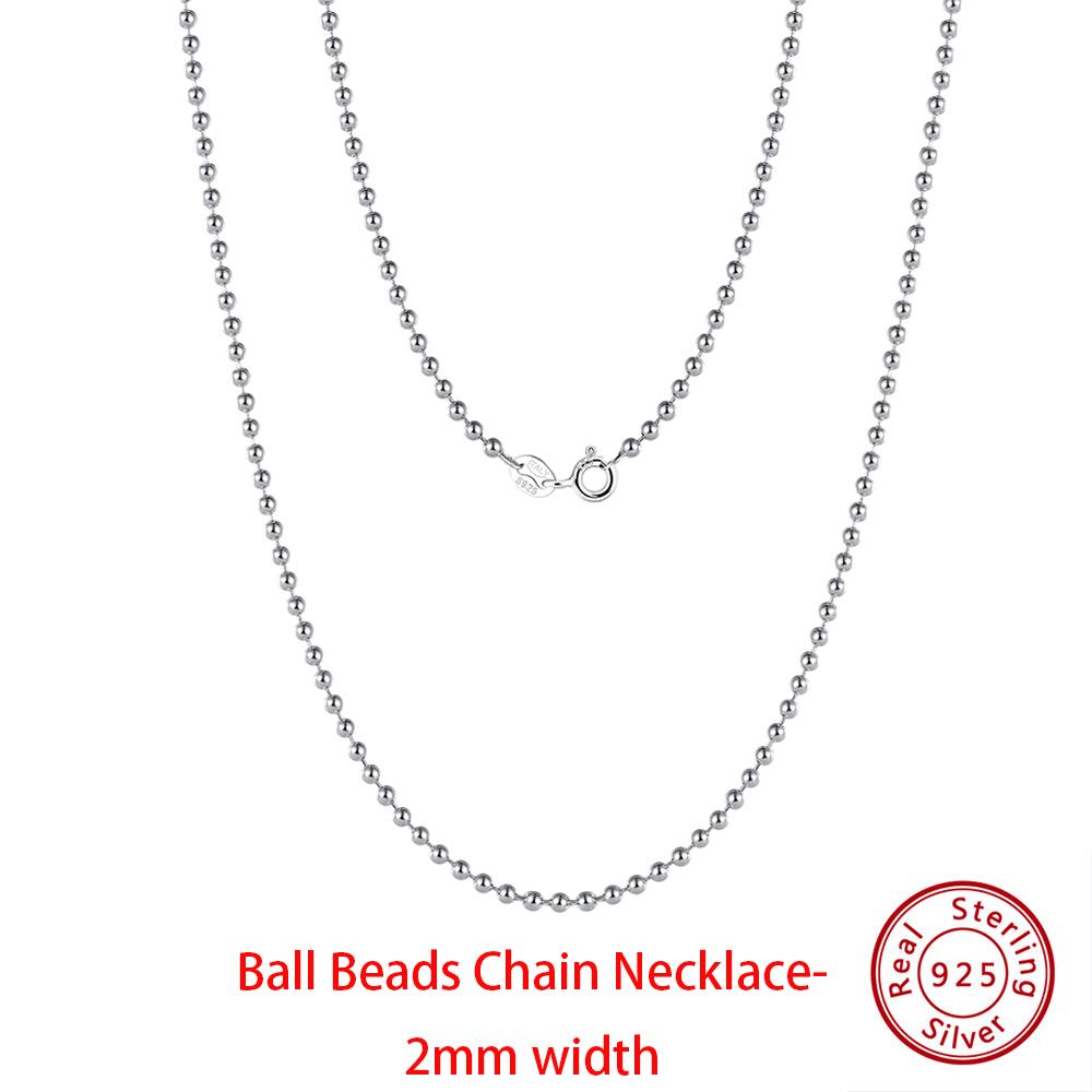 EFFIE QUEEN Real 925 Sterling Silver Diamond Cut Twist Rope Figaro Cuban Snake Bead Box Link Chain Necklace DIY Fine Jewelry SC