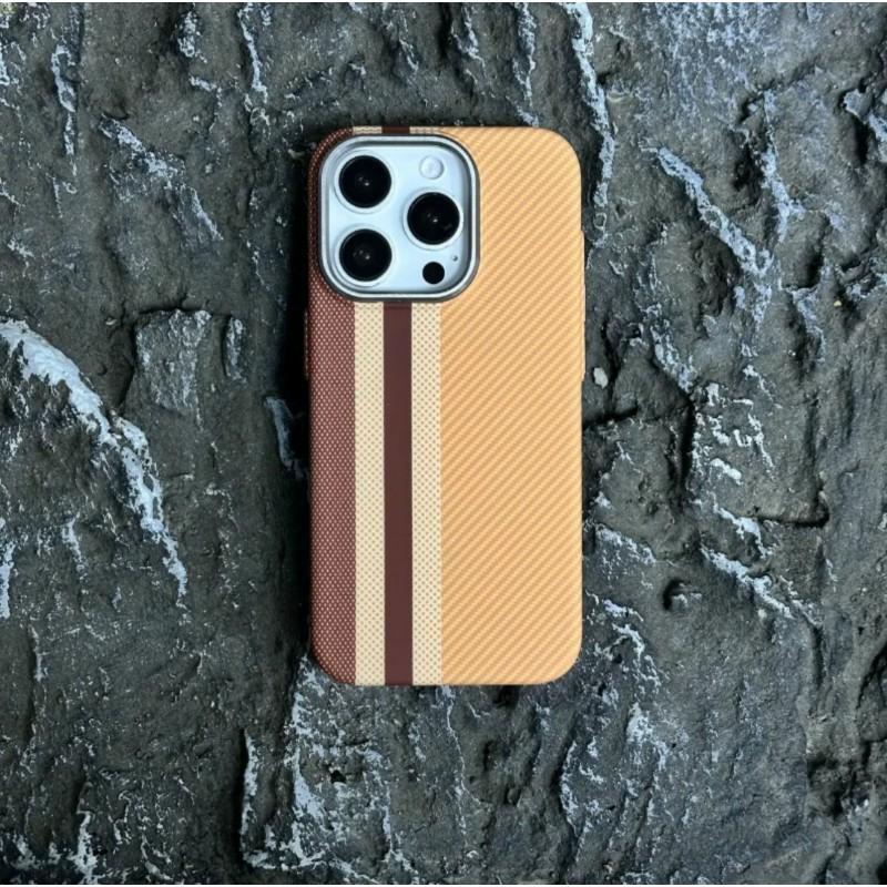 

New Shanxinghe Kaifu Texture Magnetic Phone Case Compatible With Apple 16promax 15 Leather Pattern Snow Mountain iPhone 16