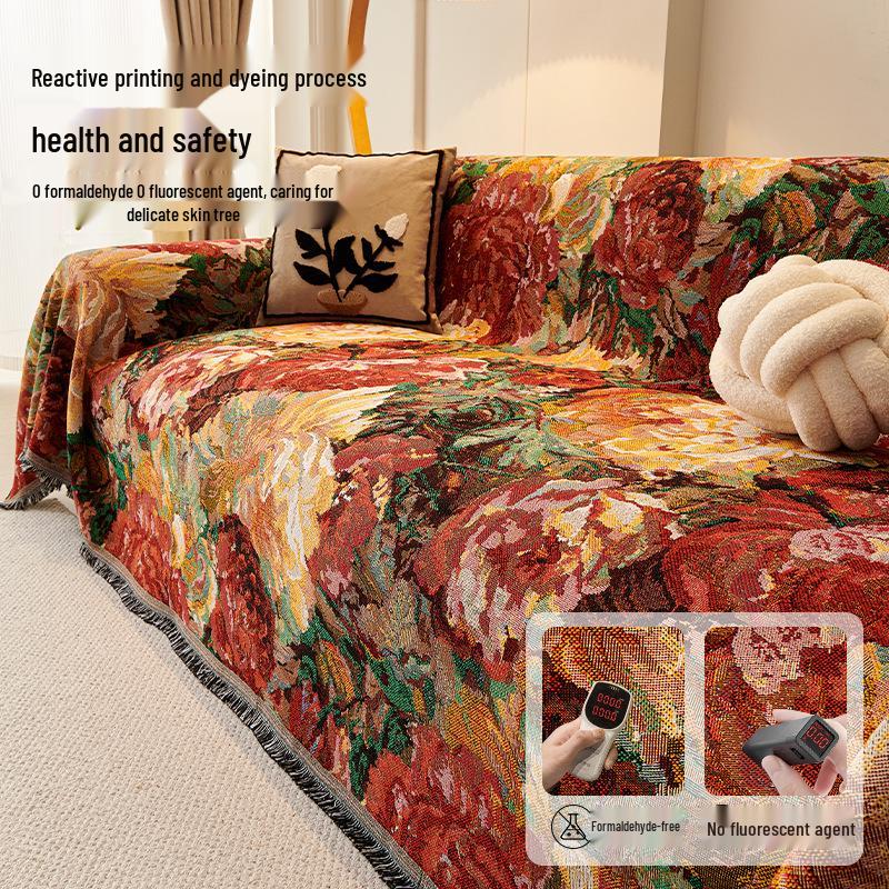 Elegantní žakárový potah na pohovku: Odolné proti poškrábání, Odolné proti skvrnám, Protiskluzové. Ideální pro všechna roční období.