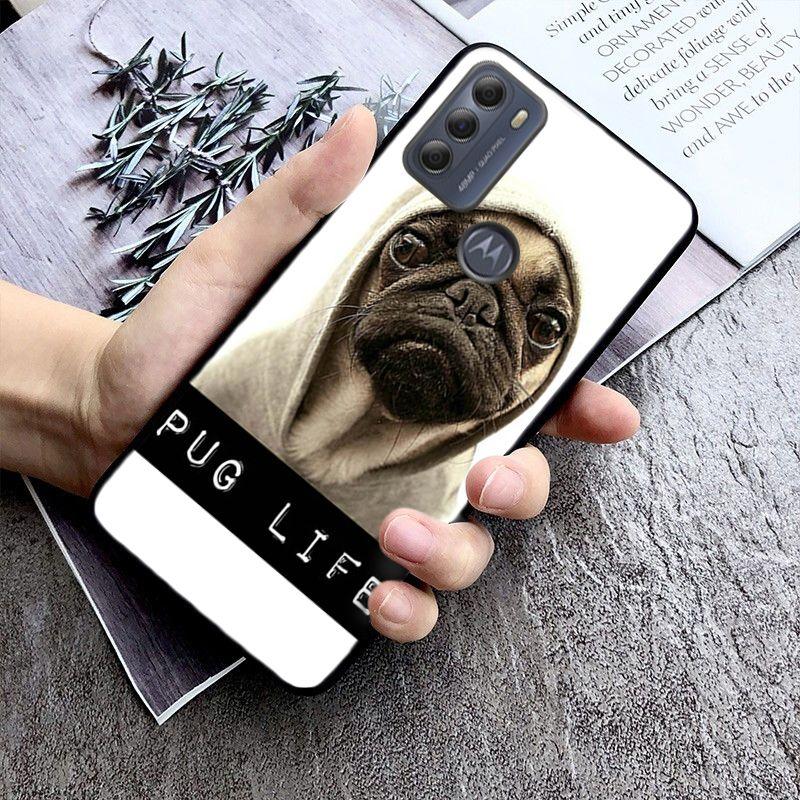 

Милый чехол с изображением мопса для Motorola Moto EDGE 20pro EDGE 20lite E6 E7 Cover G STYLUS GPLAY GPOWER G 5G PLUS G30 G100 Funda Coque MOTO E6