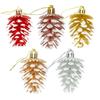 6pcs DIY Painted Christmas Pine Cone Plastic Christmas Tree Decoration  Home Xmas Decor