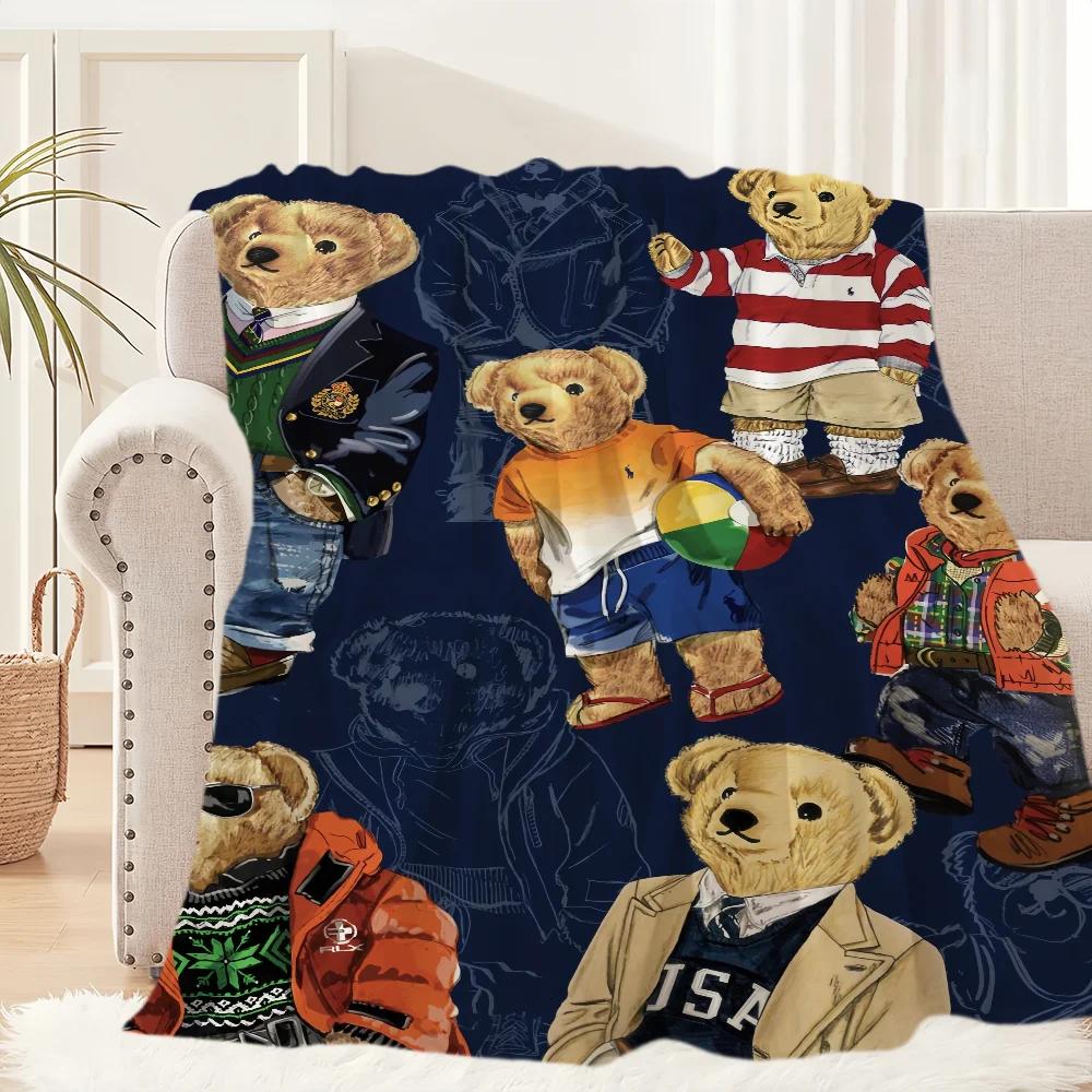 Modische B-Bären Niedliche Decke Plüsch Nickerchen Sofa Teppich für P-POLO-S Wohnzimmer Warmes Büro Schlafzimmer Geburtstag Zuhause Reise Kinder Geschenke