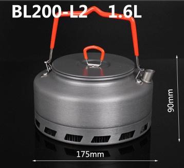 1.1/1.6L Outdoor Camping Hiking Portable Kettle Collector Heat Ring Coffee Water Kettle Teapot Windproof Camping Cookware