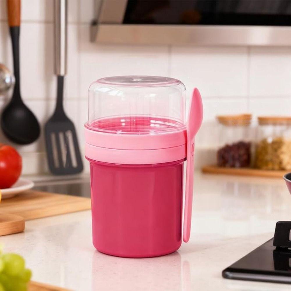 With Spoon Breakfast Cup Dressing Holder Yogurt Container Portable Oatmeal Cup School