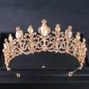 Goldfarbene Luxus-Kristall-Hochzeitstiara und Kronen Party Strass Abschlussball Braut Diadem Krone Tiara für Damen Braut Haarschmuck