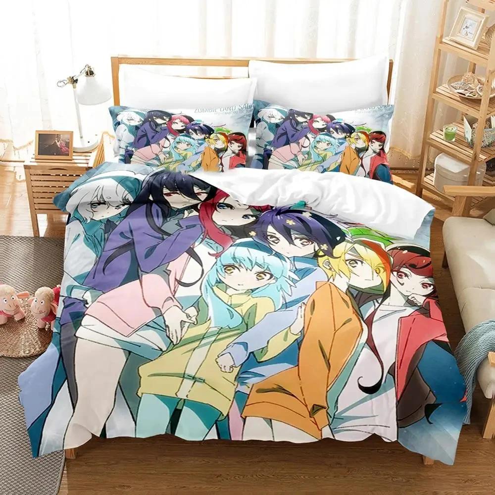 Comforter Anime Zombie Land Saga Bedding Set Bed Set Comforter King Queen Size Boys Adult Bedding Set