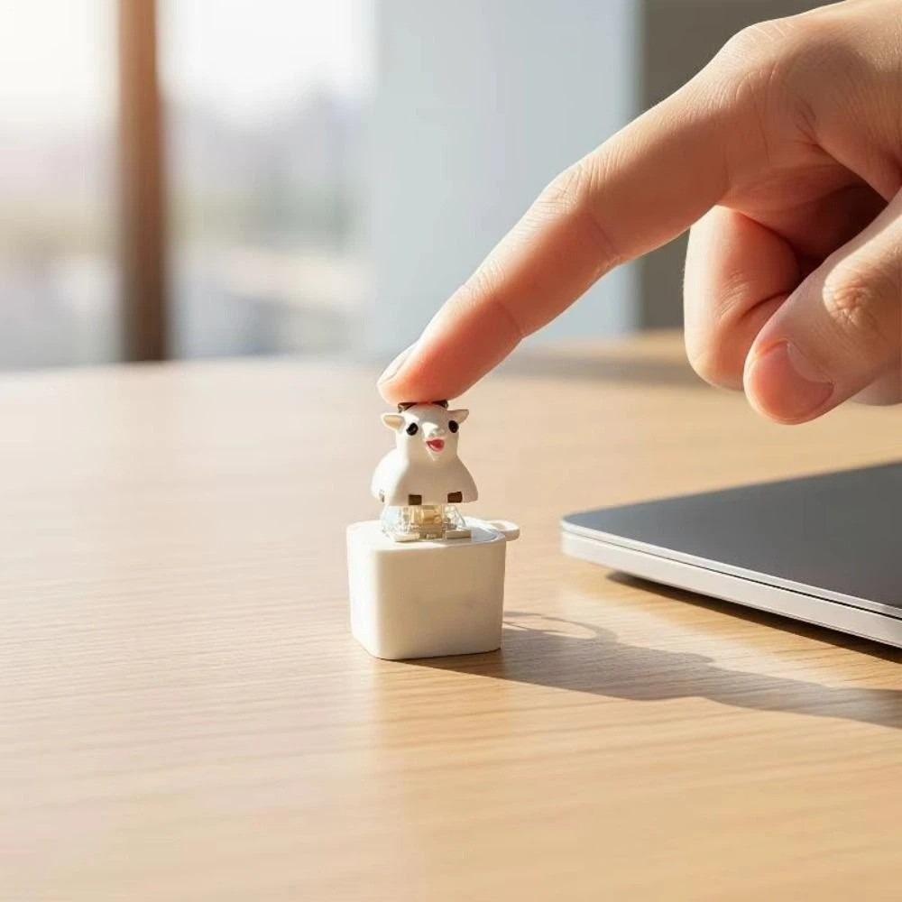 Clicky Button Keyboard Fidget Keychain Sheep Design Fidget Clicker Keychain Pass Time