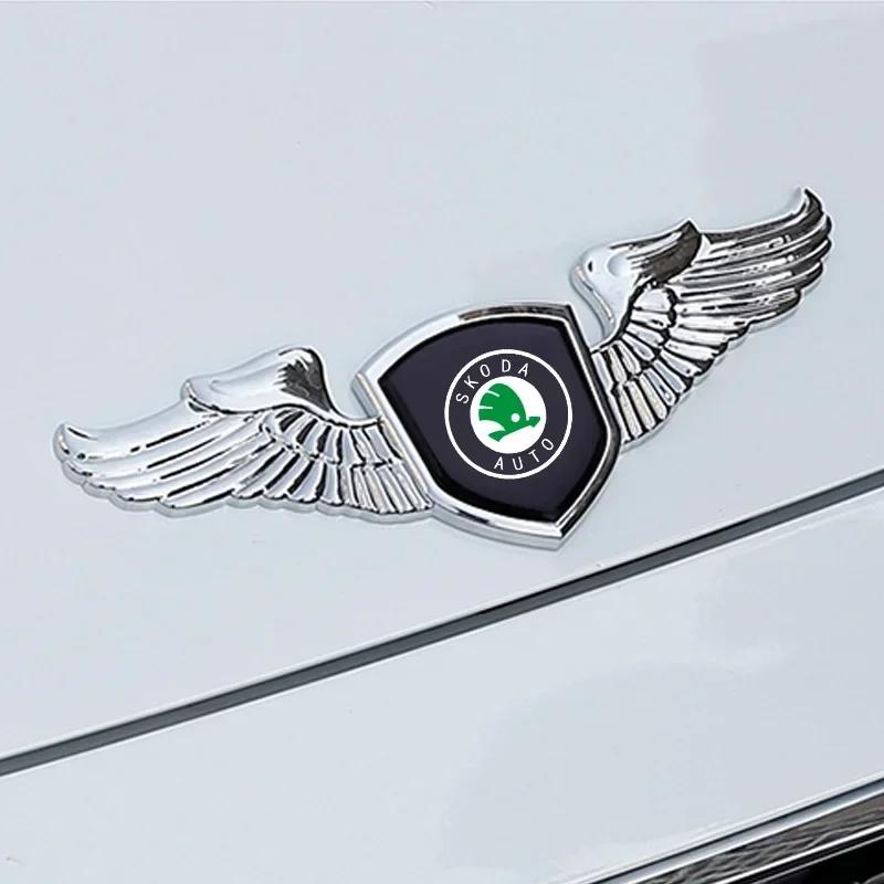 Ycpry6 Autocollant Emblème Capot Avant de Voiture pour Skoda Fabia 1 Octivia RS Superb 2 Rapid Kodiaq A7 Karoq Citigo Yeti Kamiq Vision S Badge 3D