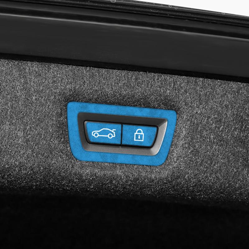 For BMW 5 Series G30 G38 6GT Made of Alcantara Car Trunk Button Decorative Trim Frame Sticker Interior Custo Tuning Accessories