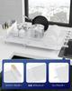 Kitsure Dish Large Capacity Expandable Dish Multifunctional Dish Drying Rack for Kitchen with Cutlery Box and Cup x x White Drainer, Drainer, Counter,