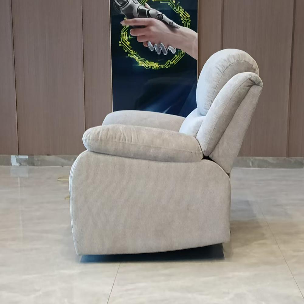 Manual Rocker Recliner Chair, High Back Glider with Deep Seat, Upholstered Fabric Armchair for Living Room & Nursery & Study & Bedroom