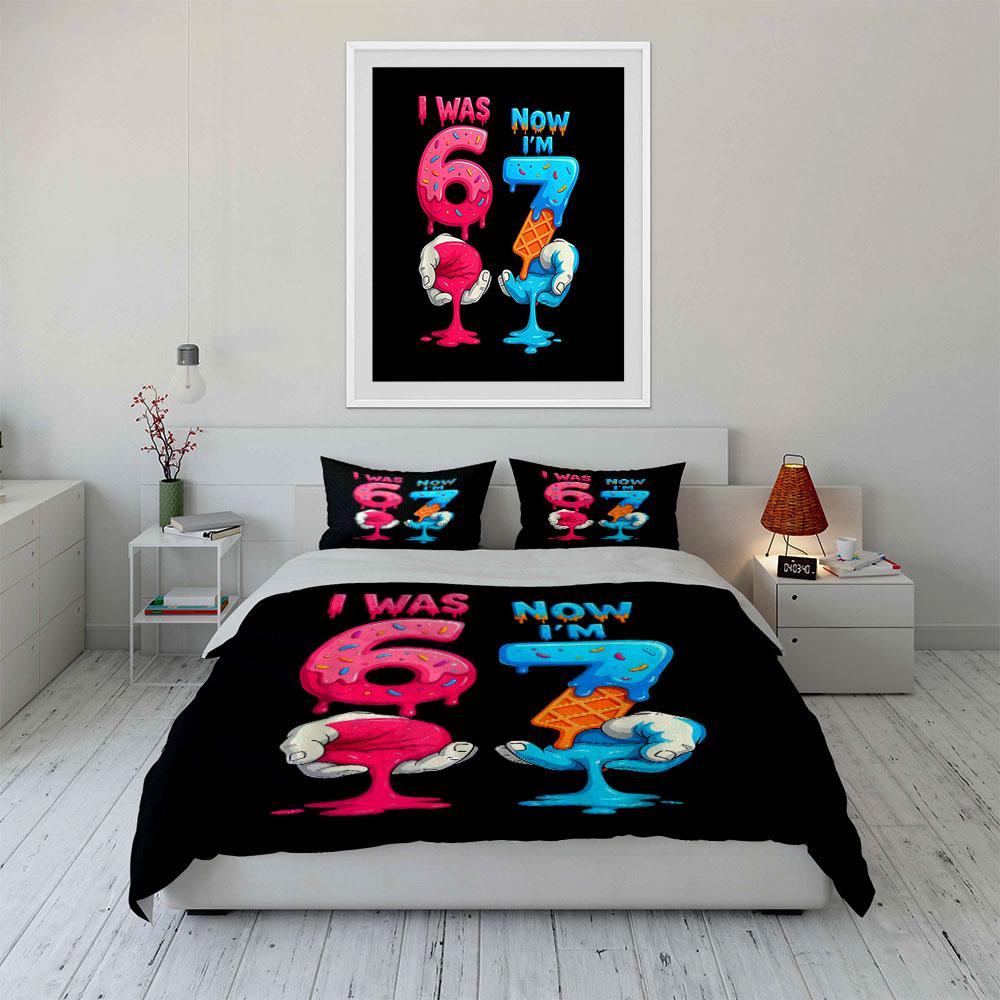 "I Was 6 Now I'm 7 Bedding Set" Bedding Duvet Cover Set Duvet Cover Pillowcases (1 * Duvet Cover 2 * Pillowcases, Without Duvet Insert)