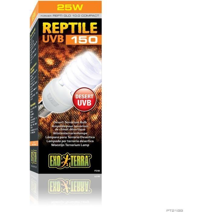 Ampoule fluocompacte UVB pour terrarium - EXO TERRA - Reptile UVB 150 - Climat désertique 26W