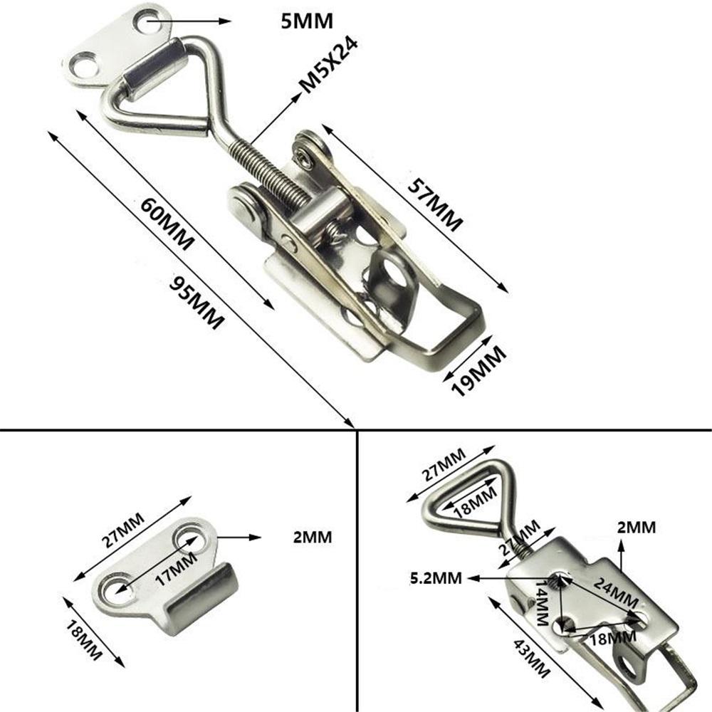 

Регулируемая защелка пряжка шкаф коробки рычаг ручка рычажный защелка замок, нержавеющая сталь Материал 95mm