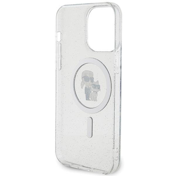 Karl Lagerfeld Klhmp15Xhgkcnot Iphone 15 Pro Max 6.7 Transparent Hardcase Karl&Choupette Glitter Magsafe